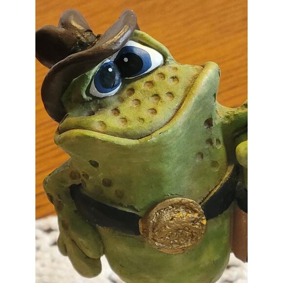 Russ Berrie Police Officer & Cowboy Frog Kathleen Kelly Copkin Figures Lot of 2 - Picture 2 of 12